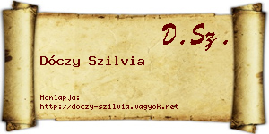 Dóczy Szilvia névjegykártya