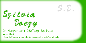 szilvia doczy business card